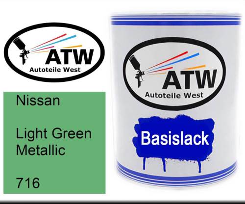 Nissan, Light Green Metallic, 716: 1L Lackdose, von ATW Autoteile West.